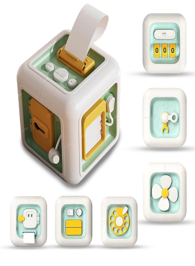 Lefan Montessori for 1 Year Old, Activity Busy Cube Sensory Toys for Toddlers Birthday Gifts for Learning Motor Skills Travel Toys Educational Learning 12-18 Months Baby Kids-Pack of 1pcs - Image 1